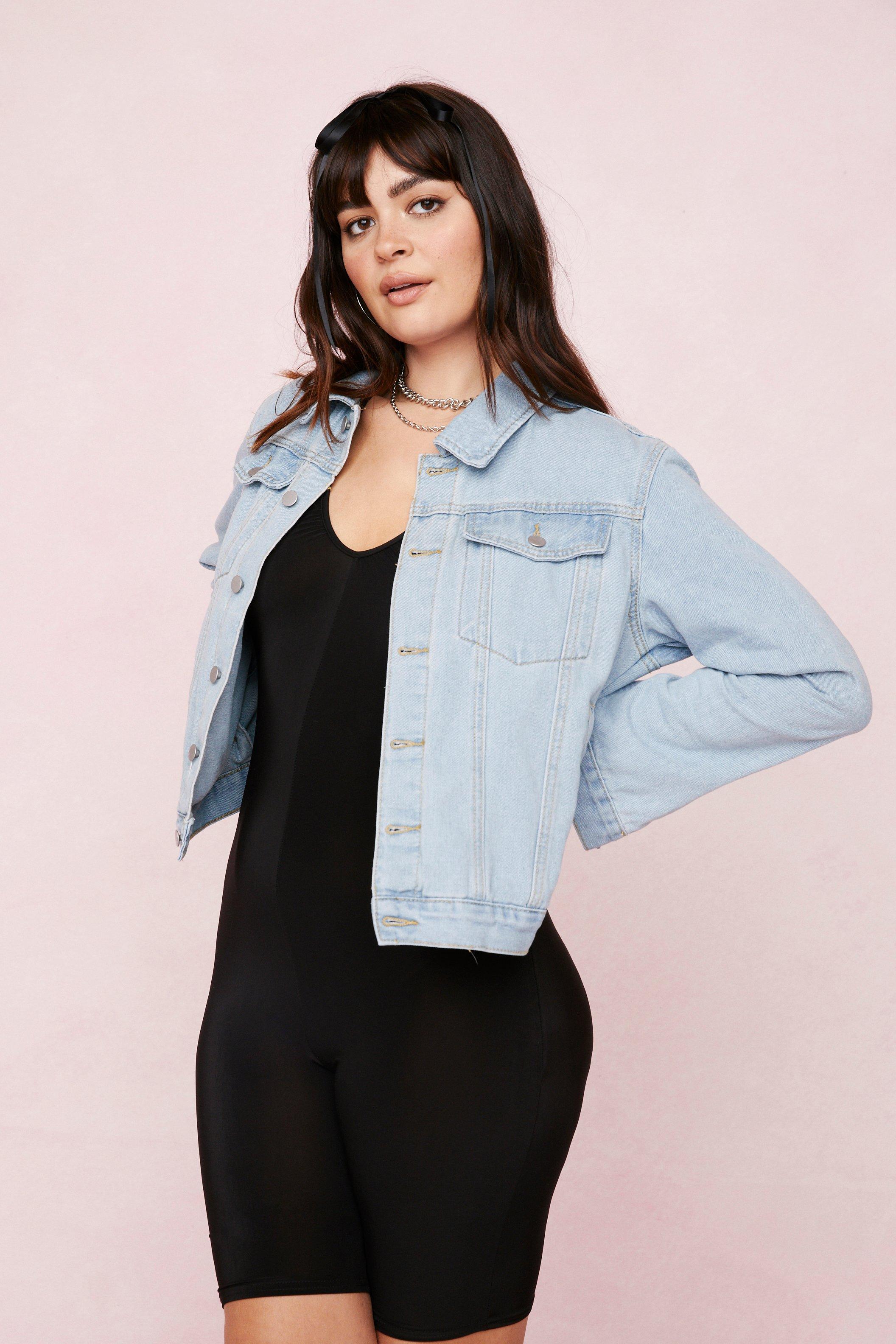 Plus size oversized hot sale jean jacket